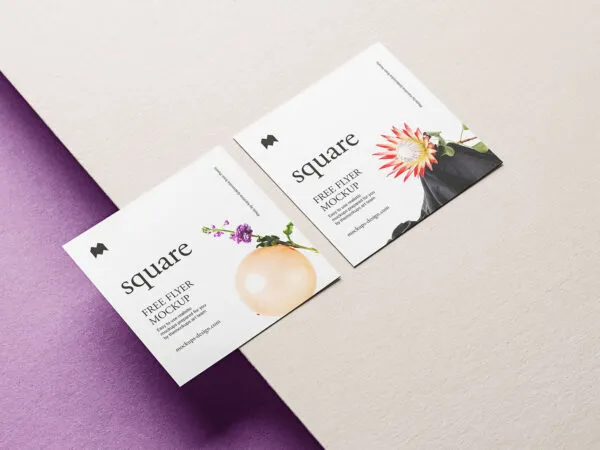 Double Square Flyer with Some Paper Planes Mockup 1