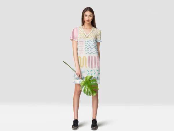 Dress Mockup Featuring a Woman Wearing it in Front View 1