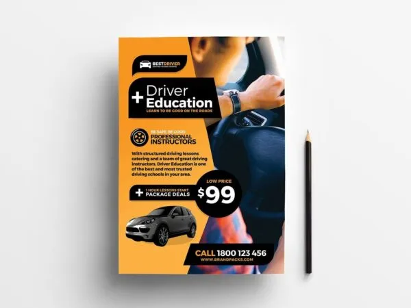 Driving School Poster and Rack Card Template 1