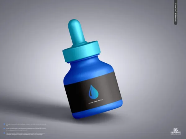 Dropper Bottle Tilted on the Floor Mockup 1
