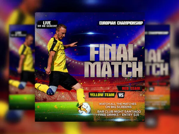 Dynamic Final Match Flyer Instagram Banner Template 1