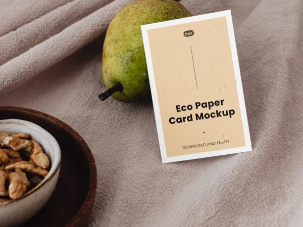 Eco Business Card Mockup in Perspective View 1