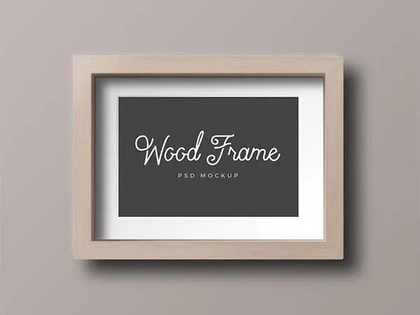 Editable LandscapePortrait Wooden Photo Frame Mockup 1