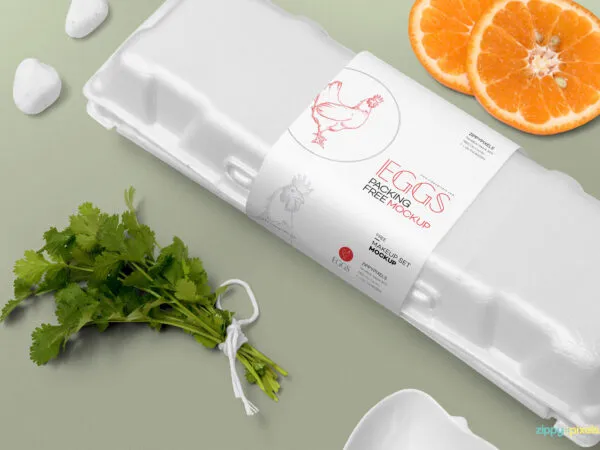Egg Crate Wrapped in Packaging Sleeve Mockup 1