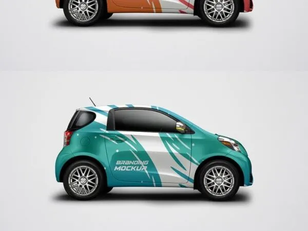 Electric Car Mockup in the Side View 1
