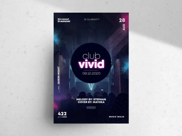 Electro Club Vivid Flyer Template 1
