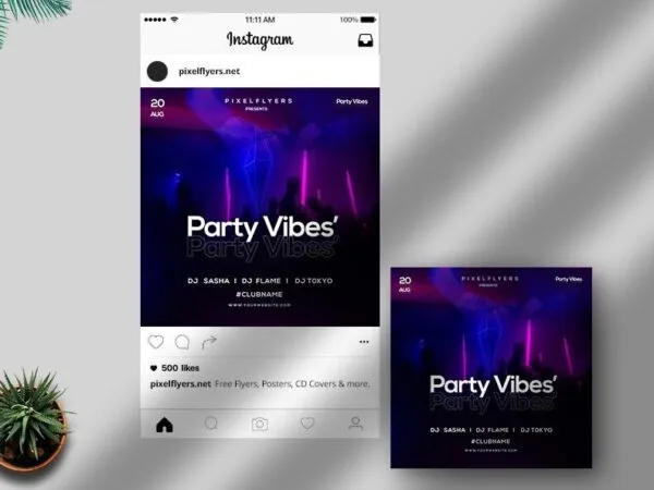 Electro Club and Concert Events Instagram Post Template 1