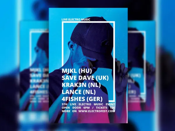 Electro Music Festival Flyer and Poster Template 1