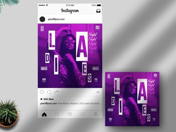 Electro Nightclub Events Instagram Post Template 1