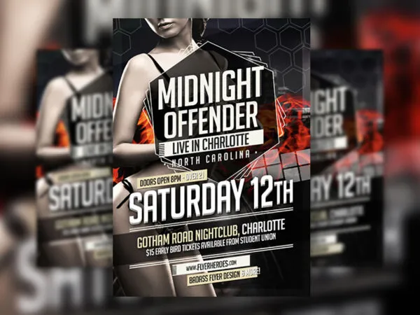 Elegant Band and Theater Show Flyer Template in Black 1