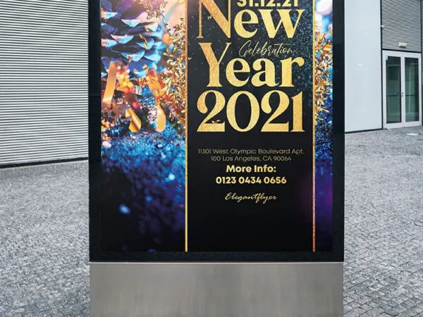 Elegant Black and Gold New Year Party Poster Template 1