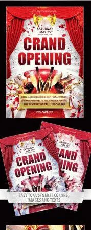 Elegant Bold Border Grand Opening Flyer Template 1