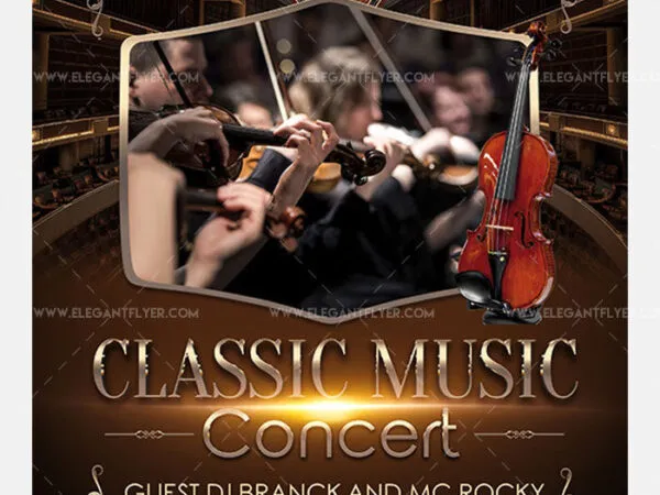 Elegant Border Classic Music Concert Flyer Template 1
