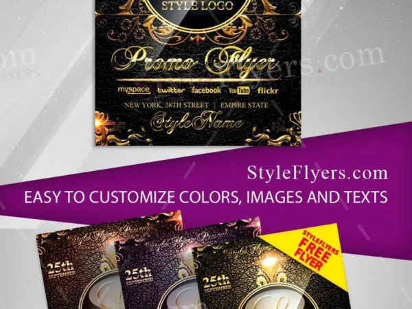 Elegant Border Party Flyer Template 1