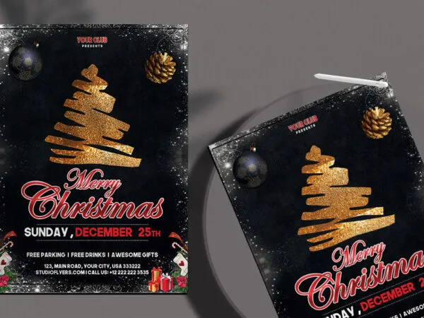 Elegant Christmas Event Flyer Template 1