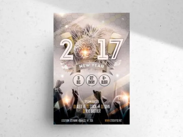 Elegant Festive New Year Party Flyer Template 1