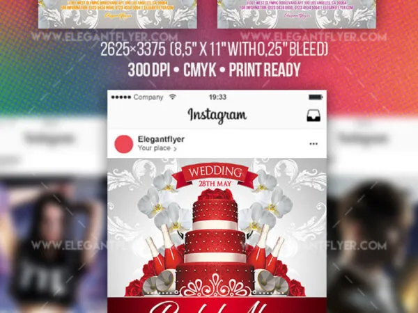 Elegant Floral Wedding Flyer Instagram Post and Facebook Cover Templates 1
