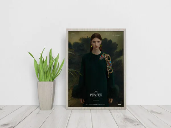 Elegant Interior Framed Poster with a Plant in the Scene 1