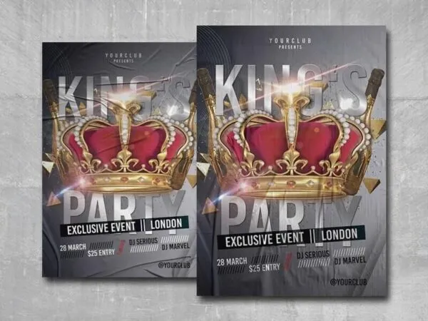 Elegant Kings Party Flyer Template 1