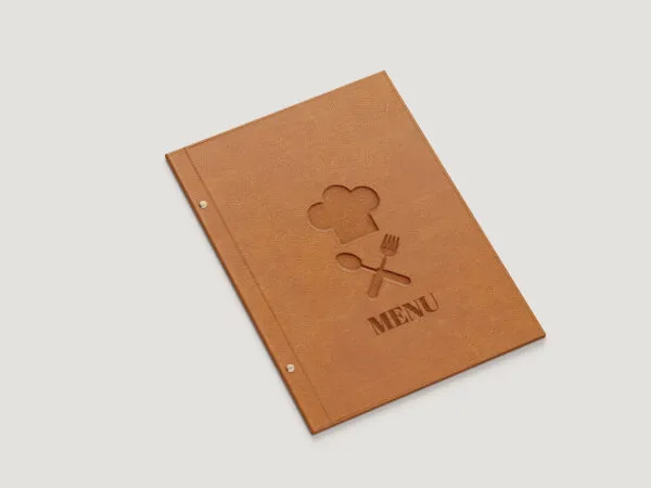 Elegant Leather Menu Mockup 1