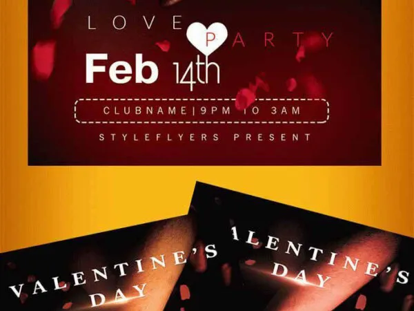 Elegant Love Party Valentines Day Flyer Template 1