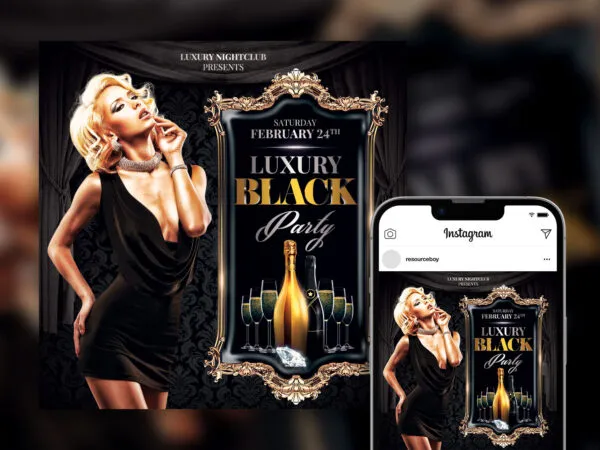 Elegant Luxury Night Party Instagram Post Template 1