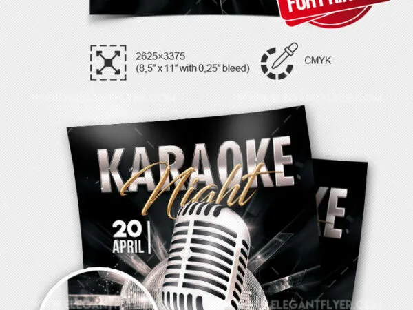 Elegant Microphone Karaoke Night Flyer Template 1