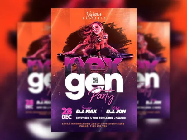 Elegant Modern Dance Club Party Flyer Template 1