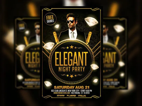 Elegant Night Club Party Flyer Template 1