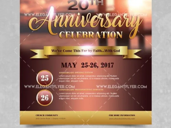 Elegant Sparkly Anniversary Flyer Template and Facebook Cover 1