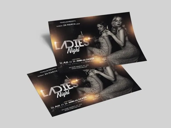 Elegant Sparkly Ladies Night Flyer Template 1
