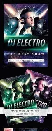 Elegant Sparkly Modern DJ Party Flyer Template 1
