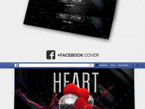 Elegant Valentine Party Flyer Instagram Post and Facebook Cover Templates 1