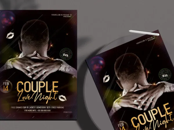 Elegant Valentines Day PartyEvent Flyer Template 1