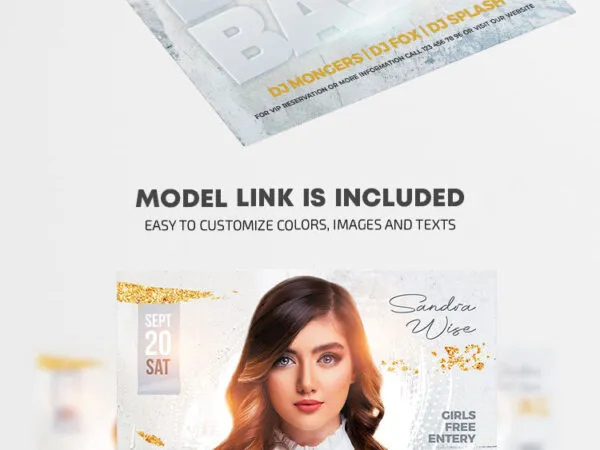 Elegant White Birthday Party Flyer Template 1