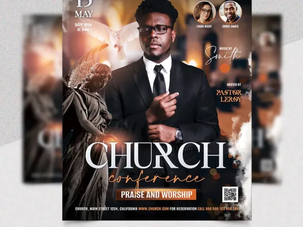 Elegant and Classy Church Conference Flyer Template 1