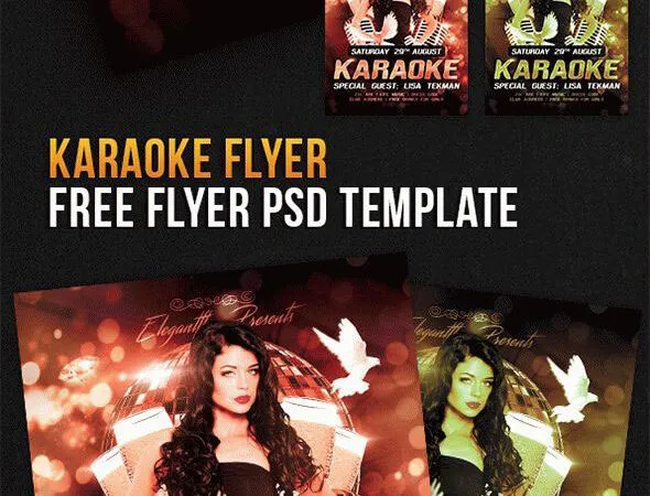 Elegant and Classy Karaoke Flyer Template Plus a Facebook Cover 1