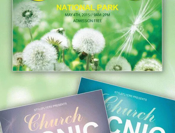Elegant and Simple Church Picnic Flyer Template 1