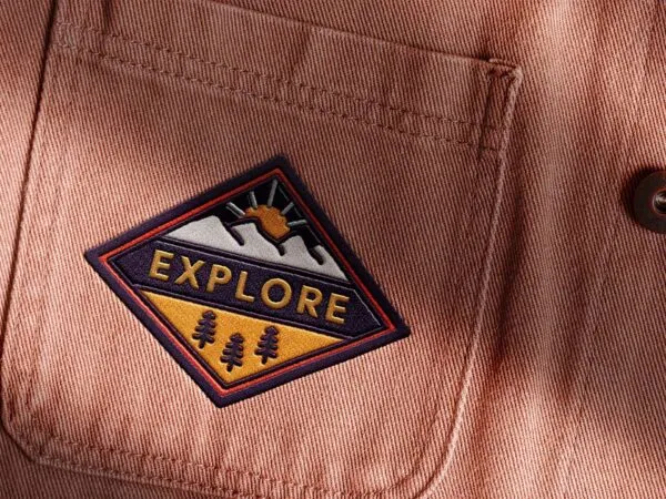 Embroidered Badge Mockup in Close up Sight 1