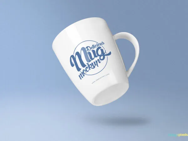 Enamel Coffee Mug Captured From Many Views Mockup 1