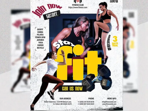 Energetic Fitness Flyer Template 1