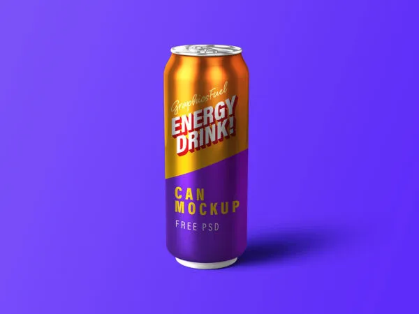 Energy Drink Can Mockup Front View 1