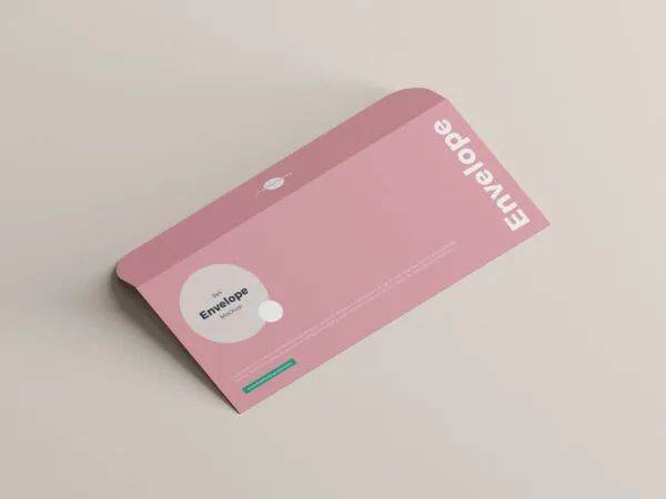 Envelope Laying Faced Down with Open Flap Mockup 1