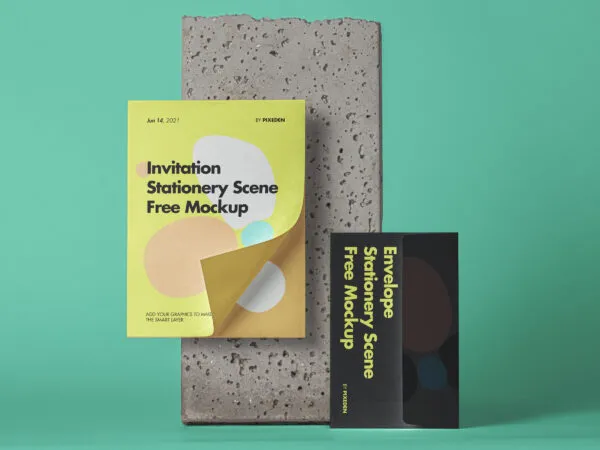 Envelope Mockup Concrete Background 1
