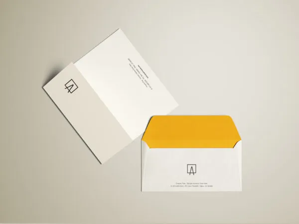 Envelope and Letterhead Mockup Top View 1