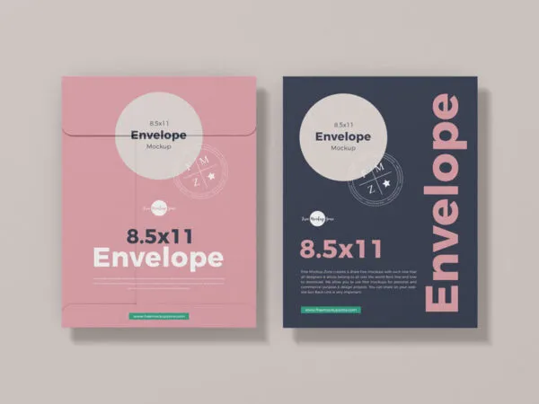 Envelope with Letter Mockup Floating in Top View 1