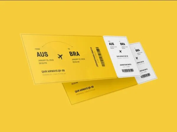 Event Ticket Mockup in 2 Showcases 1