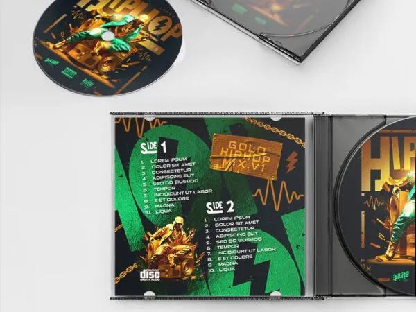Eye Catching Gold Hip Hop Album CD Cover Template 1