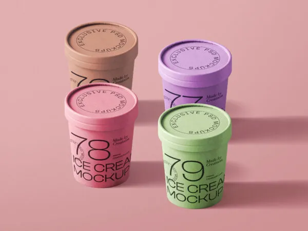 Facing Scene of Ice Cream Cup Mockup 1