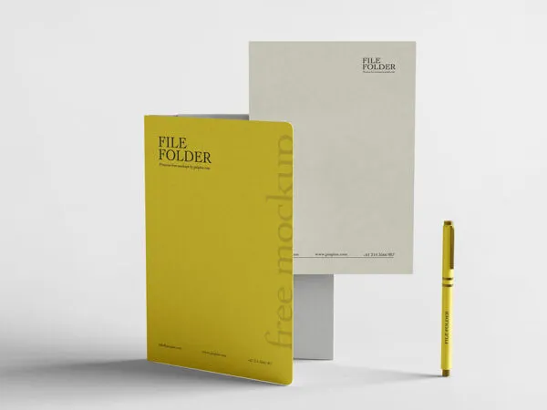 Facing Scene of Letterhead Mockup with Archive File Folder 1